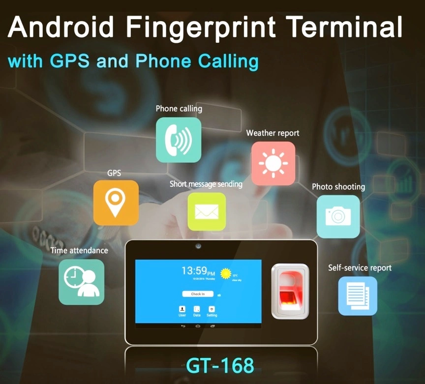 Android Terminal with Fingerprint Time Attendance System with WiFi (GT-168)