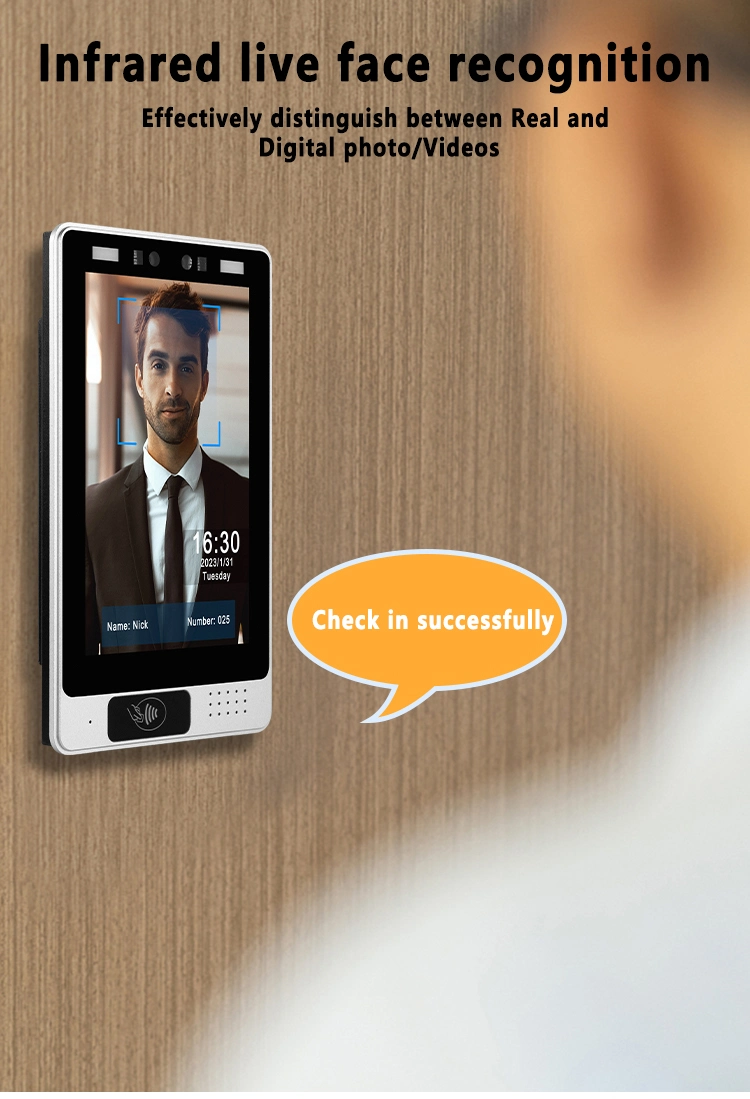 8&prime;&prime; Smart Home Facial Recognition Embedded in Wall Android Touch Screen Monitor with NFC Reader