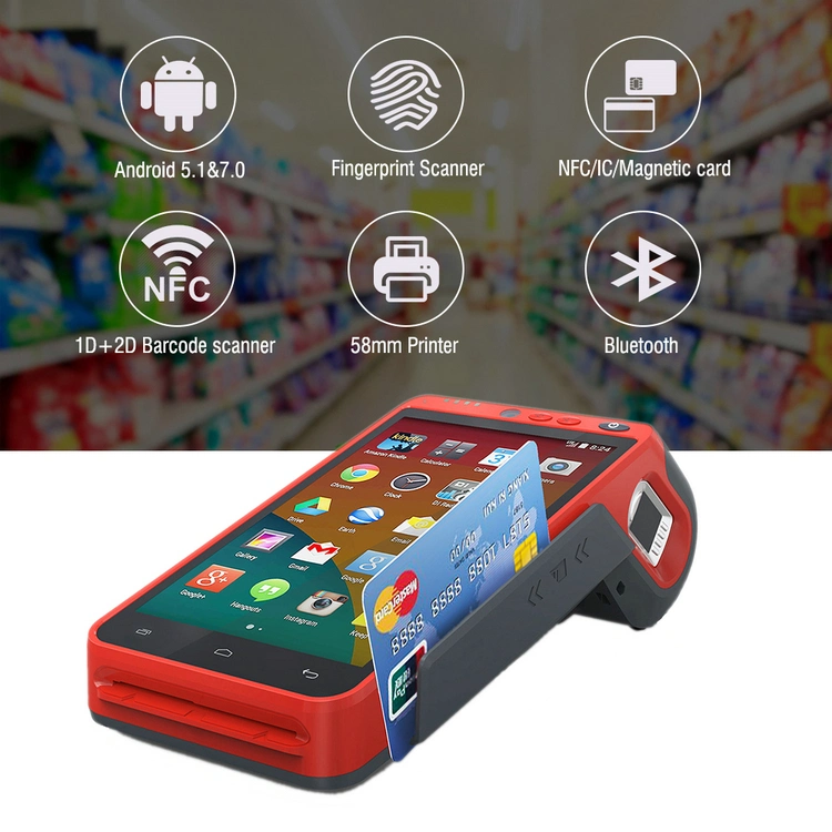 WiFi NFC Customization Android POS Payment Terminal with Qr Code Scan for Hypermarket Hcc-Z100