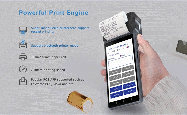 2600mAh 2g+16GB LCD Touch Screen POS Terminal with NFC Reader (Z300)