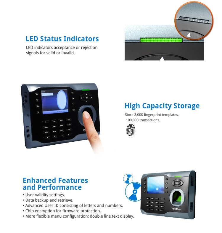 Rmarkable User Experience 3.5 Inch TFT-LCD Screen Fingerprint Time Attendance Machine Price