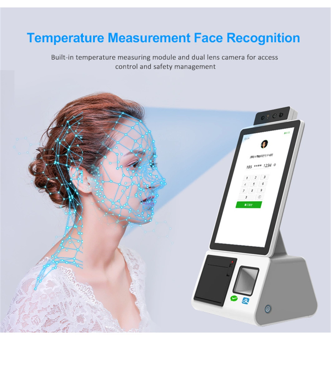 10.1 Inch Facial Recognition Camera and Temperature Capture Body Temperature Measurement Device LCD Display