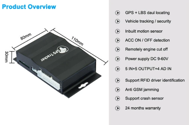 Anti Jammer GPS GSM Tracking Device with RFID iButton Car Alarm Tracker