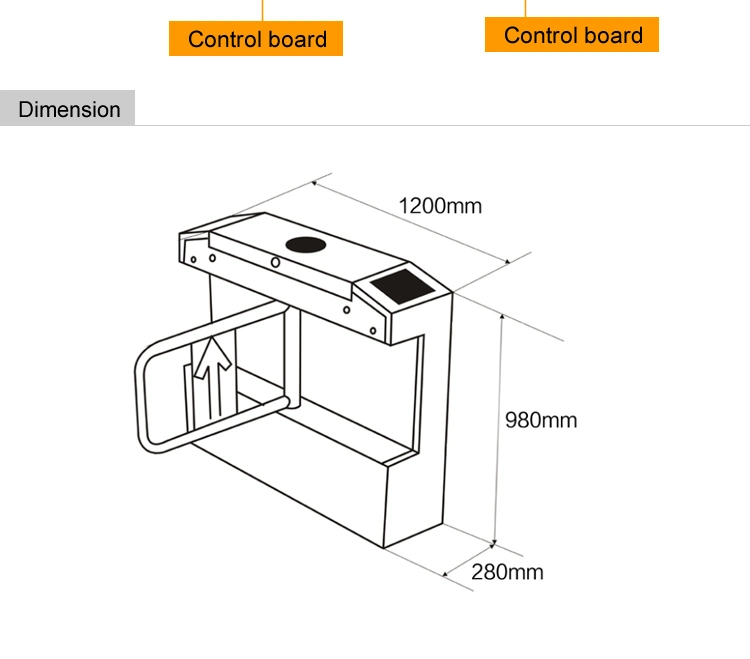 High Speed Facial Recognition Access Control Turnstile Swing Barrier Gate for Office Building