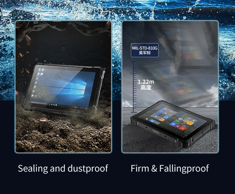 Touch Screen Android Rugged Tablet 10.1 Inch in Vehicle Mtk6771 10000mAh Battery Outdoor Industrial Panel PC Waterproof Shockproof Anti-Dust Rugged Tablet PC