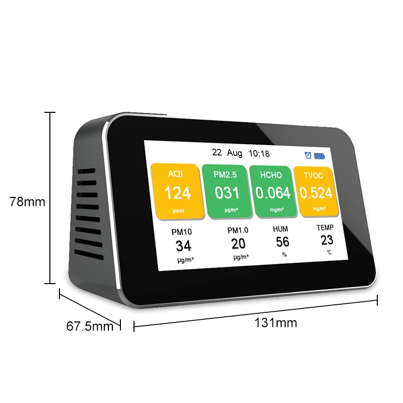 Dm601b 10 in One Air Quality Monitor Tvoc Pm2.5 Temperature Humidity Measuring Device