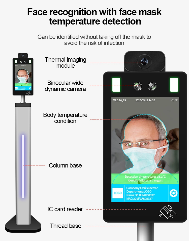 Auto Detect Thermal Imaging Face Recognition Online/Offline Temperature Detection