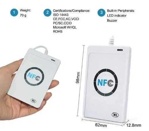 Free Sdk 13.56MHz RFID Card Reader NFC Reader Writer ACR122u