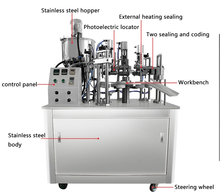 Semi-Automatic Facial Cleanser Can Filling and Sealing Machine