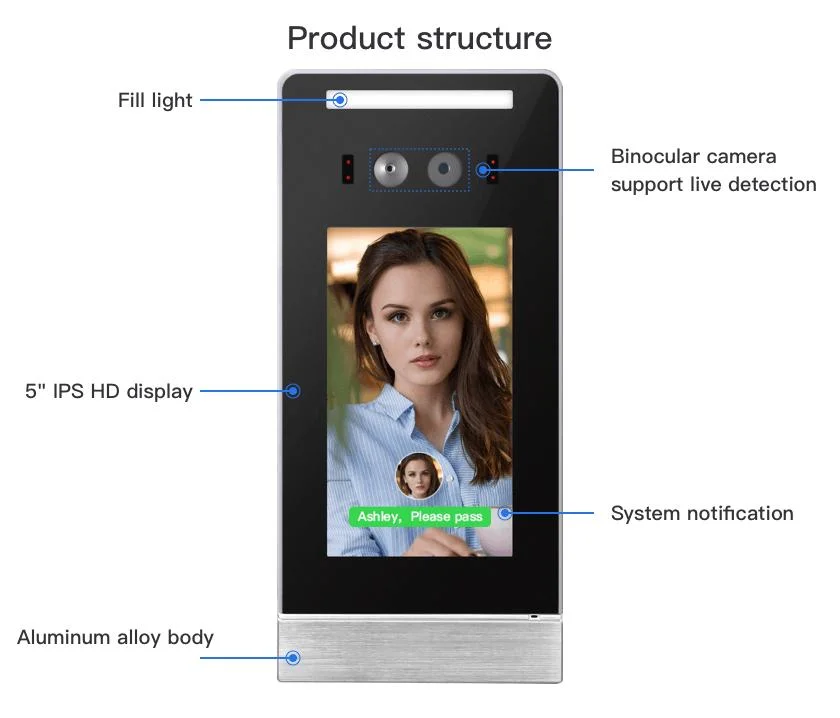 RFID Non-Contact Facial Time Recording Face Recognition Device Time Attendance Terminal