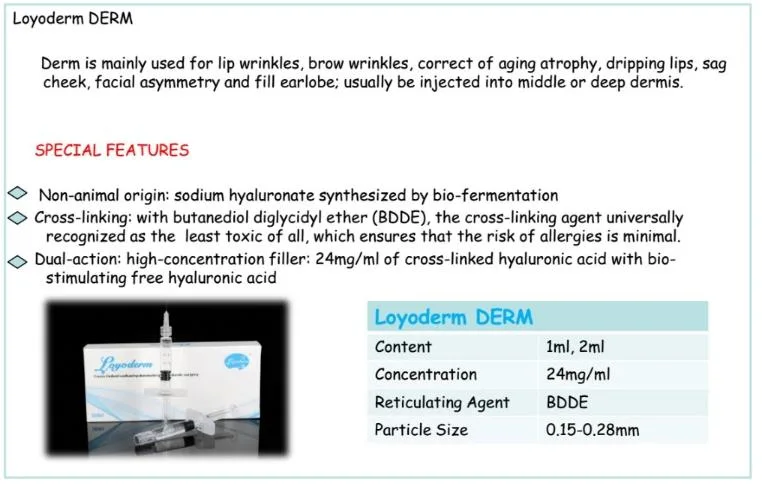 Nasolabial Folds Authentication Safe Inhectable Sodium Hyaluronate Gel Hyaluronic Acid Dermal Filler