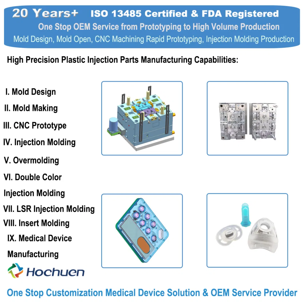 Cleanroom Manufacturing FDA Certified Factory Plastic Injection Molding for Medical Device