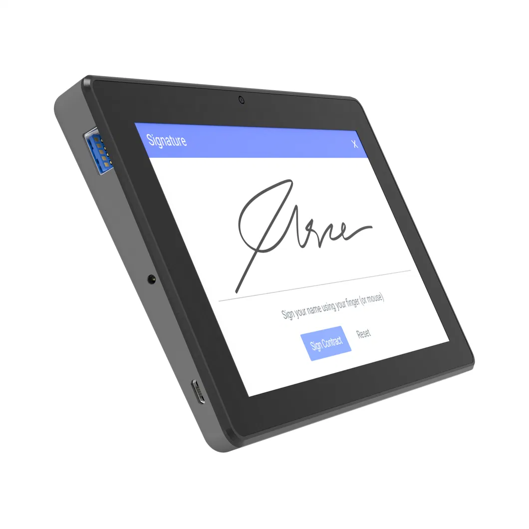 7inch Tablet WiFi Fingerprint Security Digital Signature Tablet PC Two USB Port Qr Code Scanning Camera Signature Pad for Sales Counters