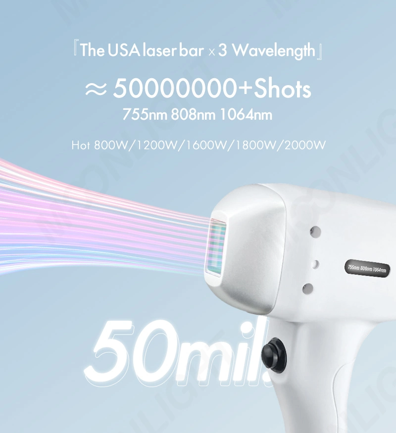 Newest FDA CE Authentication 3 Wavelengths Laser Diode Hair Remover Machine Ice Titanium 755+808+1064nm Diode Laser