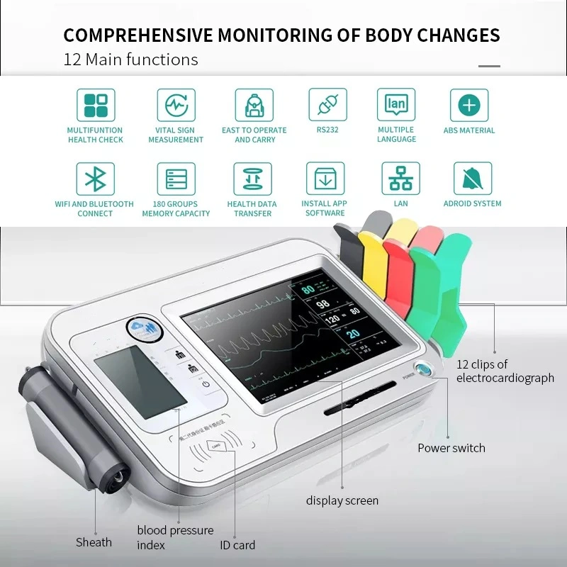 Medical Full Analysis ECG Blood Pressure Meridian Health Diagnostic Body Chekup Machine with CE