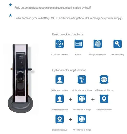 Chinese High Quality Patent Smart Change Lock Facial Recognition Fingerprint Lock