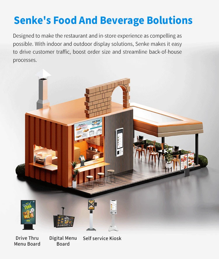 Touch Screen Kiosk Guangdong Facial Recognition Camera HD Display POS Terminal Holder Qr Code/Barcode Scanner Kiosk Machine Restaurant Ordering Machine