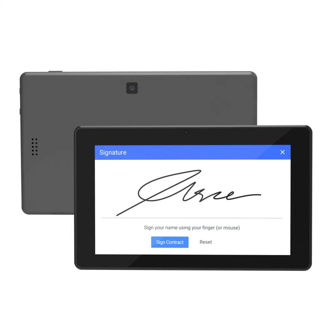 7inch Tablet WiFi Fingerprint Security Digital Signature Tablet PC Two USB Port Qr Code Scanning Camera Signature Pad for Sales Counters
