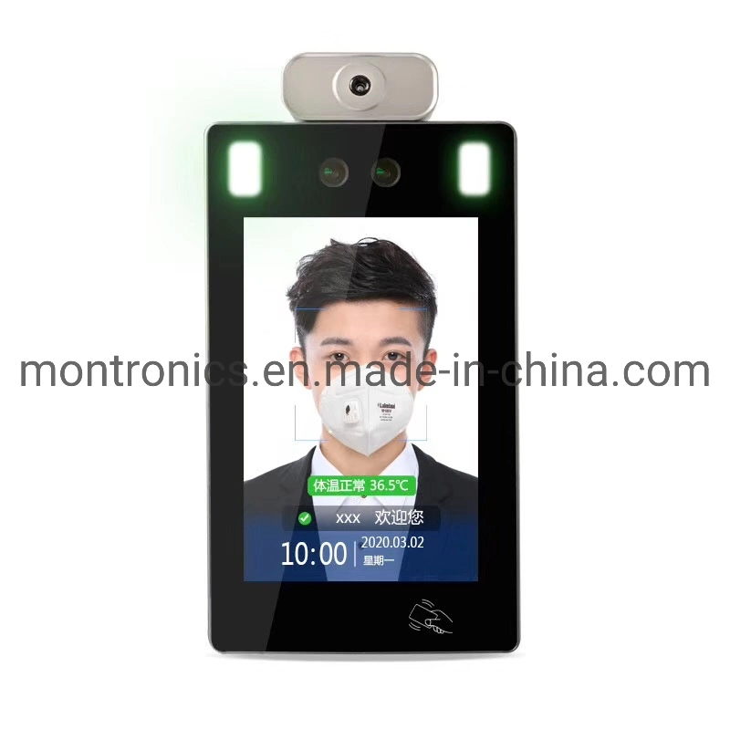 10 Inch IPS Ai Biometric Face Facial Recognition and Temperature Measuring Device