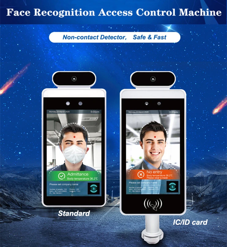 Time Clock Attendance System Access Control Sdk Android Biometric Temperature Face Facial Recognition Device with Camera