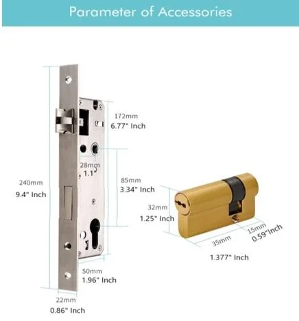 Fingerprint Smart Door Lock with Face Recognition Door-Viewer Camera