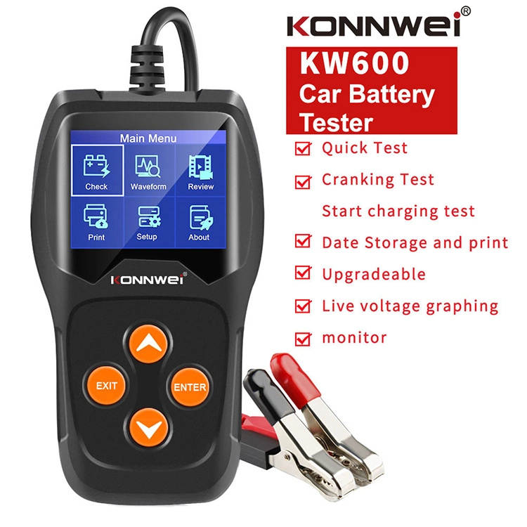 12V Automotive Battery Load Tester/Fault Detector Diagnostic Monitor Smart OBD 2 Scanner Car Battery Tester Konnwei Kw600