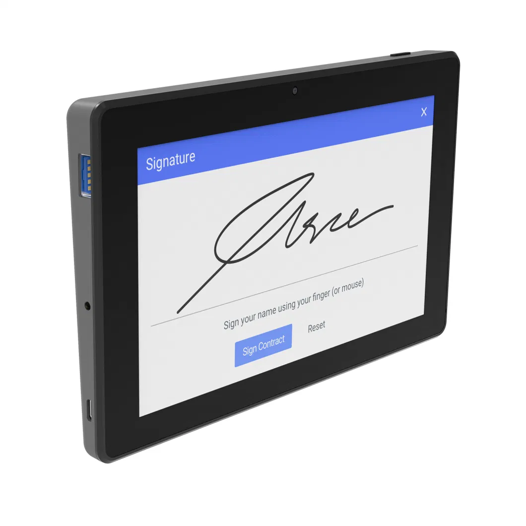 7inch Tablet WiFi Fingerprint Security Digital Signature Tablet PC Two USB Port Qr Code Scanning Camera Signature Pad for Sales Counters