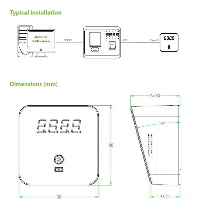 TDM95e Indoor USB Temperature Detection Module Applicable to Ta Machines