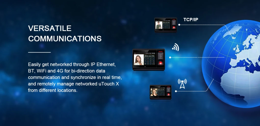 Standalone 9500 Users Biometric Time Clocking Device with Multi-Language Software