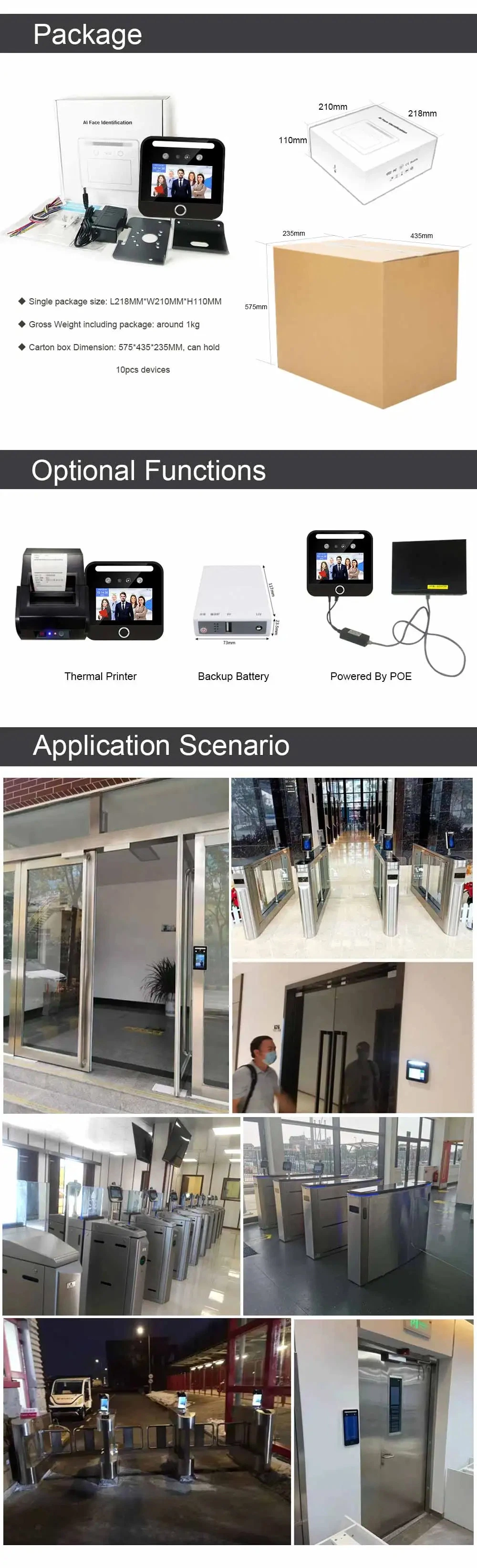 Qr Code Scan Ai Face Recognition and Fingerprint Time Recording Attendance System