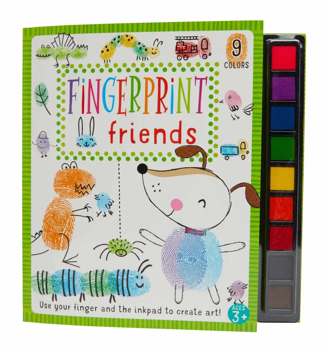 Children Activity Printing Hardcover Kids Fingerprint Drawing Books with Ink Pads