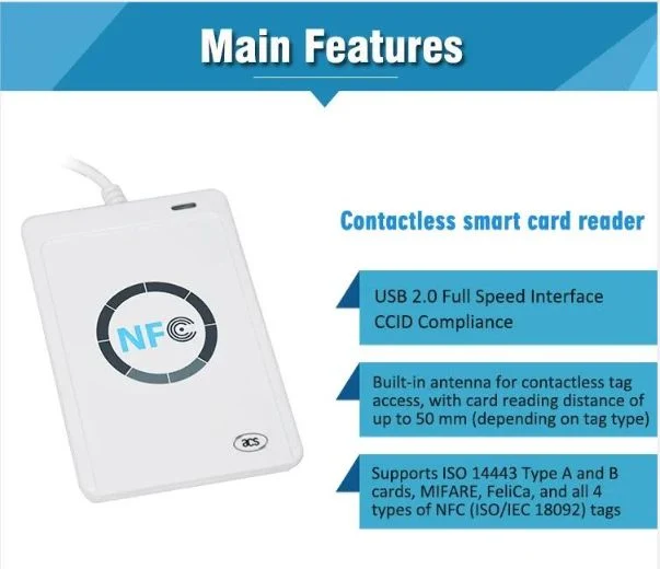 Free Sdk 13.56MHz RFID Card Reader NFC Reader Writer ACR122u