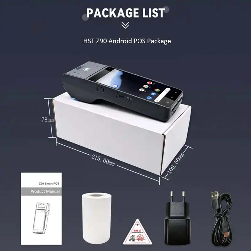 OEM Biometric Fingerprint Android WiFi 4G Bank Card Reader POS Mobile ATM POS Machine Z90