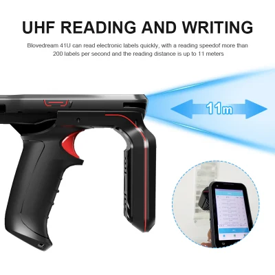 Lettore lettore lettore lettore RFID scanner portatile per codici a barre Android 10.0con schermo da 4 pollici
