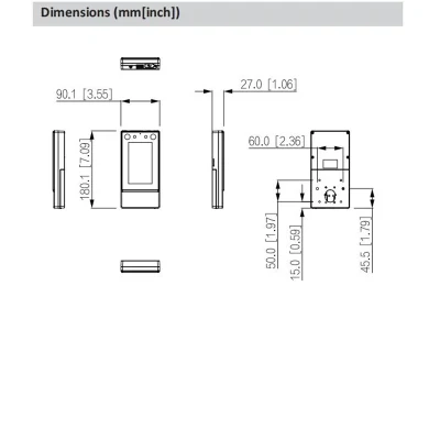 Controller di accesso per riconoscimento facciale Dahua 2-MP 4.3 pollici tocco in vetro Schermo A6214s