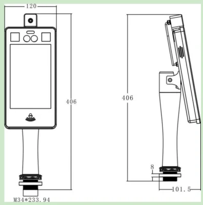 Microbolometro a infrarossi Prezzo dispositivo medico termometro per temperatura corporea sistema di screening Termocamera Fever Camera