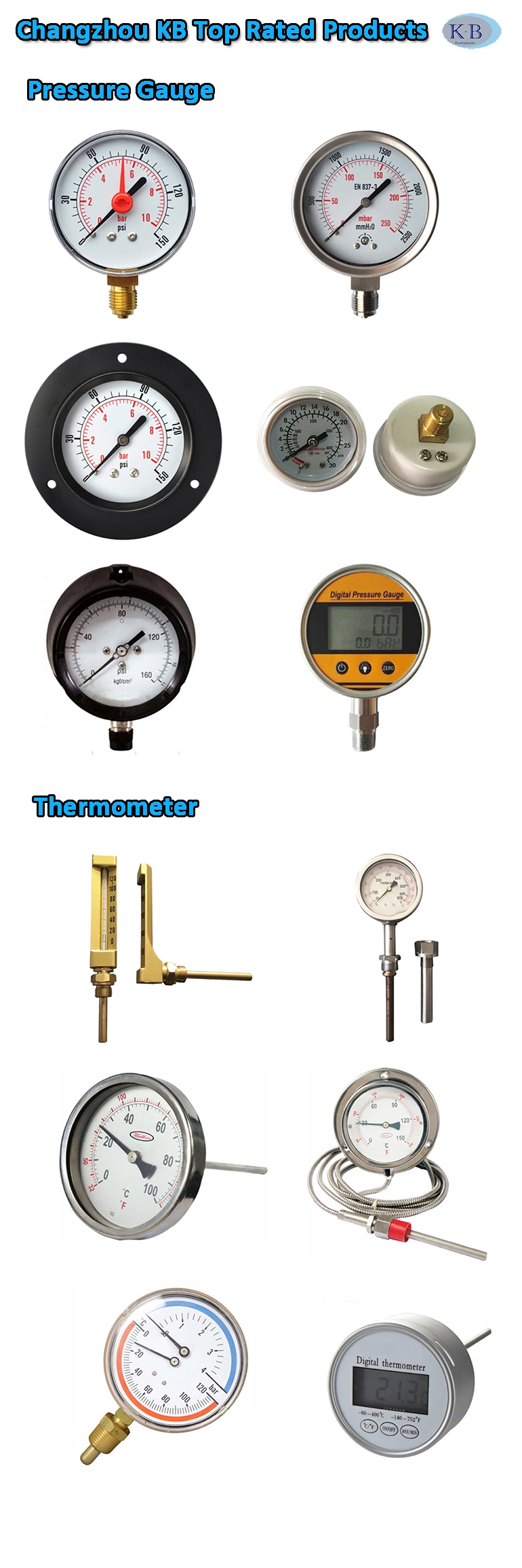 Sillicon Oil-Filled Digital Fever Temperature Bimetal Thermometer