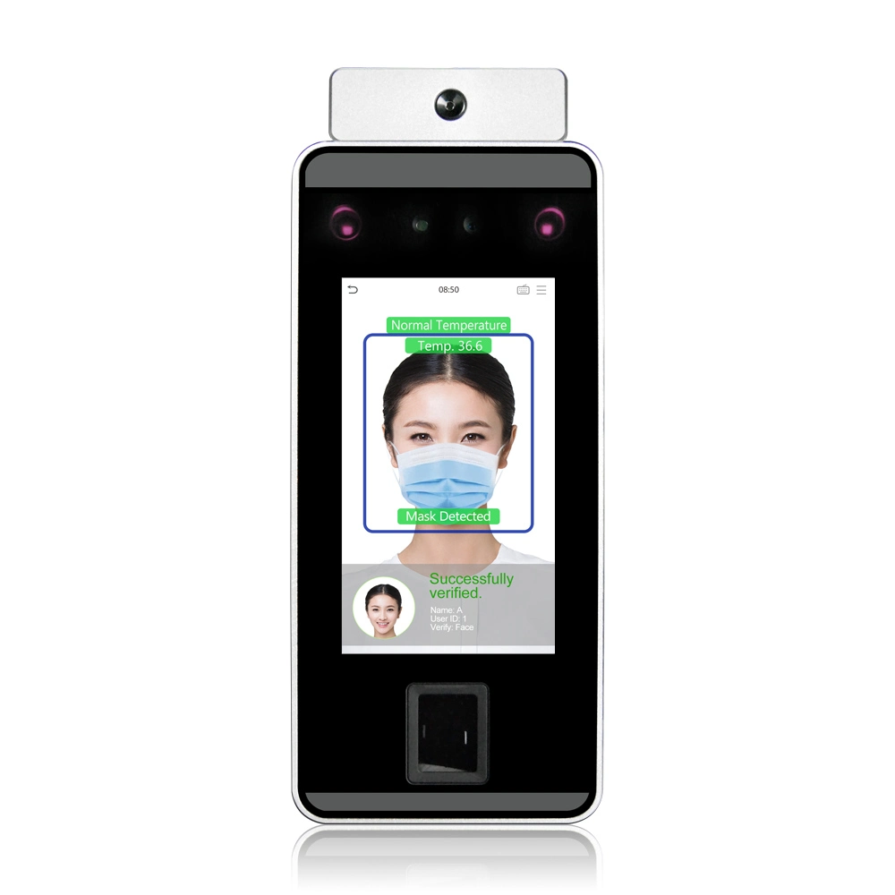(FacePro1-TD) Thermometer Camera Palm &amp; Fingerprint &amp; Face Recognition Time Attendance System with Masked Detection