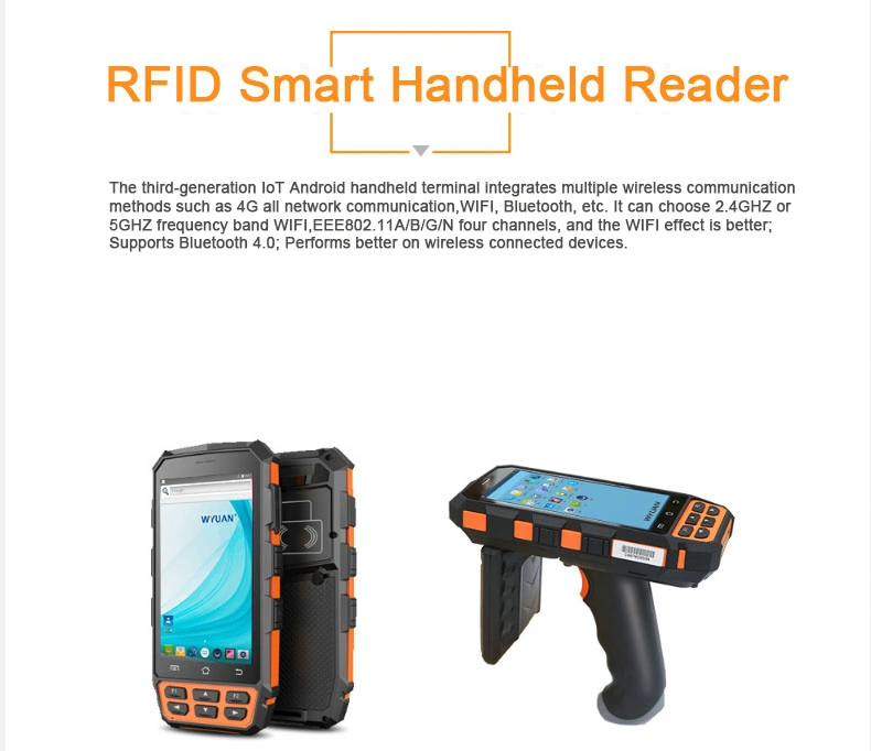 18000-6c Protocol UHF Handheld Scanner Barcode RFID Qr Code Reader for Tracking Inventory