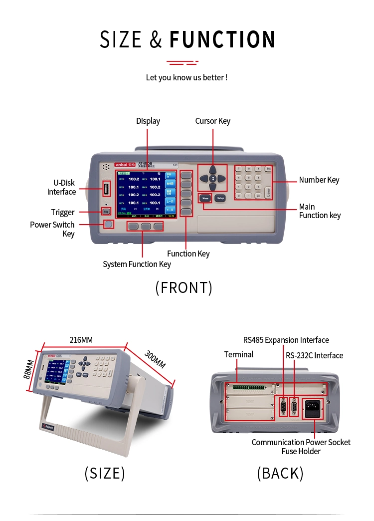 16 Channels High Temperature Measuring Instrument (AT4516)
