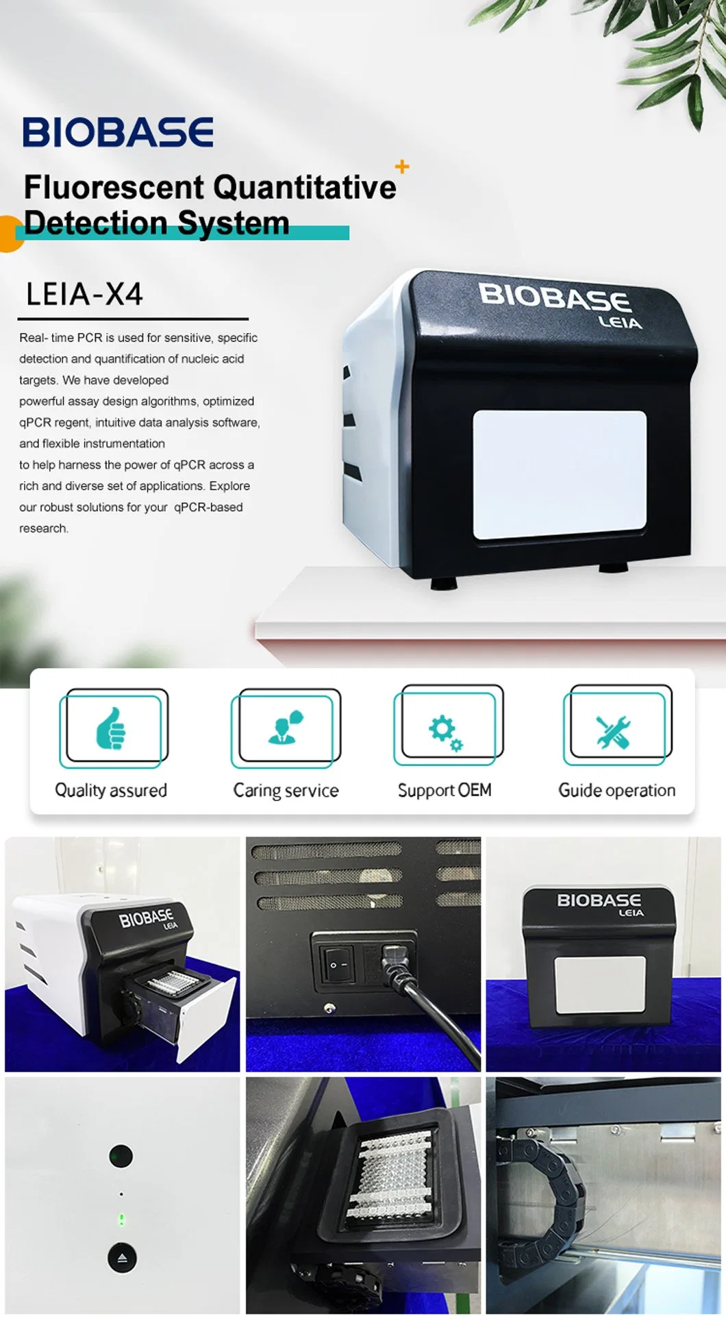 Biobase PCR Fluorescent Quantitative Detection System Real Time PCR Machine for Medical