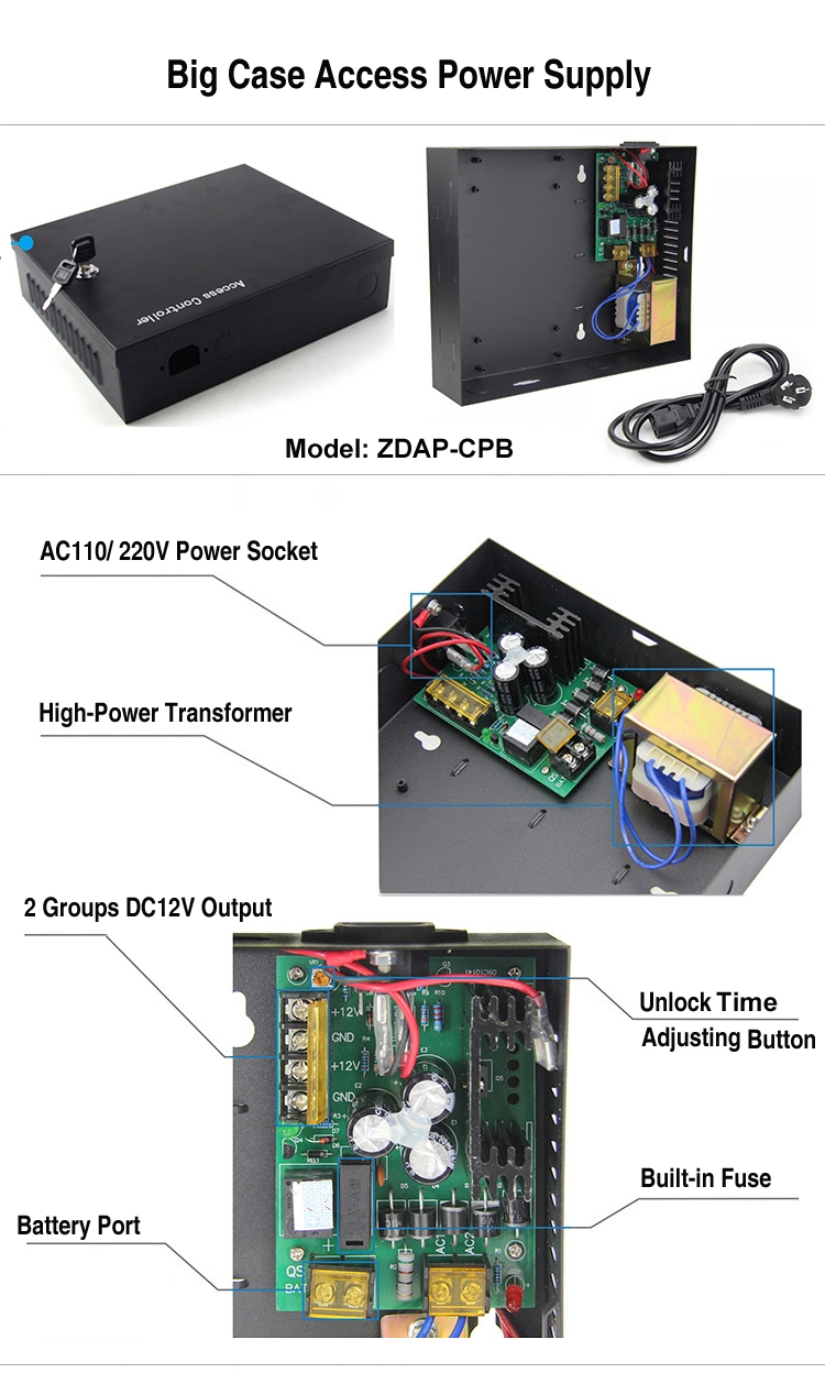 4-Door Facial Recognition Metal Smart Card Fingerprint Biometric RFID Door Access Control System