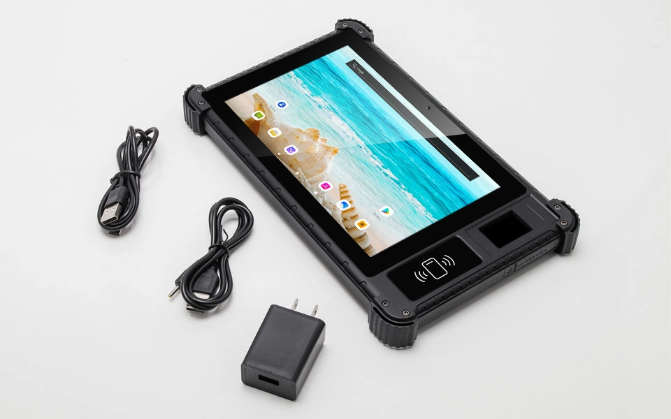 Utab R817 OEM ODM Industrial Rugged Tablet 8 Inch Android 10 IP65 32GB ROM with NFC Biometric Fingerprint Scanner &amp; Collection RFID Reader Option