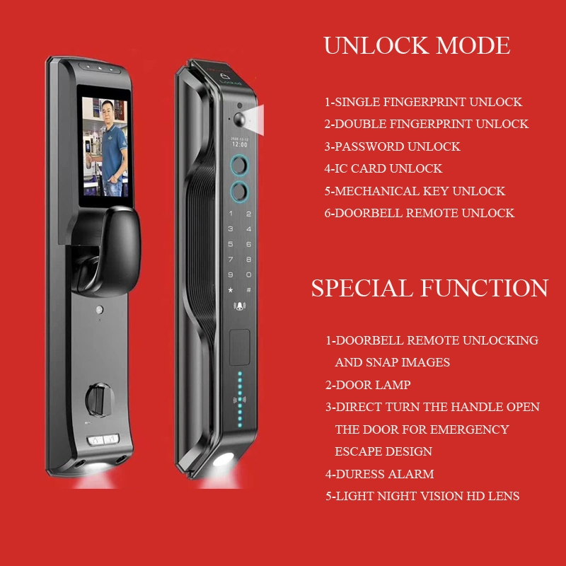 Double Fingerprint Password Card Mobile Remote Unlock Smart Lock