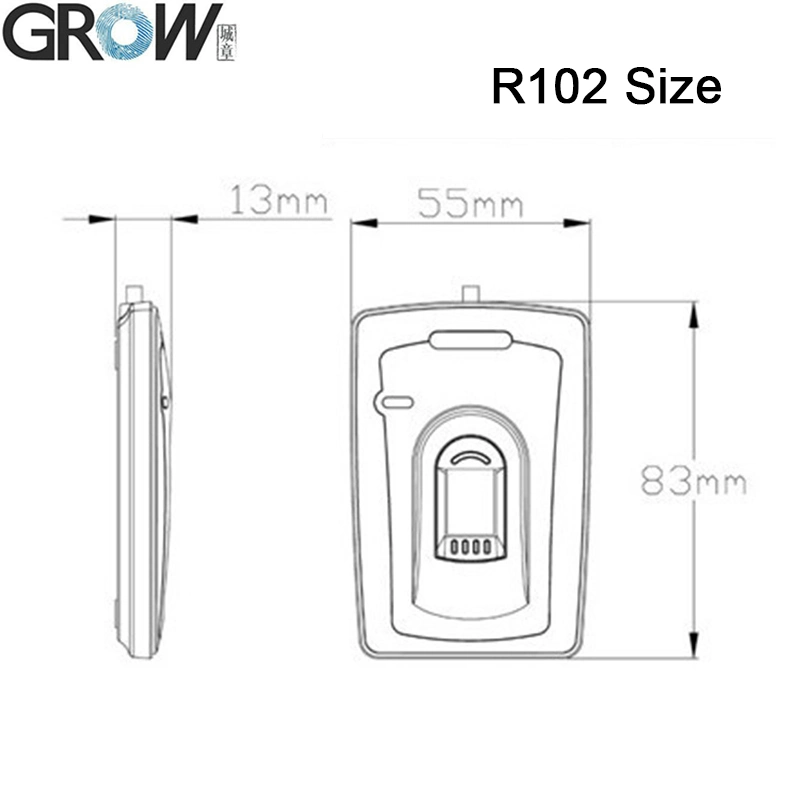 Grow R102 Biometric Capacitive USB Fingerprint Reader with DC5V 208*288 Pixel 1000 Capacity for Windows Android