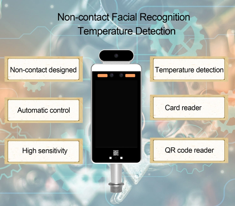 8 Inch Touch Screen Face Recognition Device EU Green Pass Qr Code Reader Temperature Detection