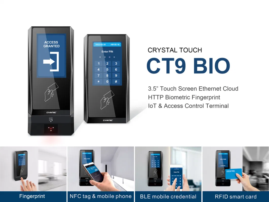 TCP/IP Poe Touch Keypad 4G Biometric Fingerprint Door Access Control Time Recording System Attendance Terminal