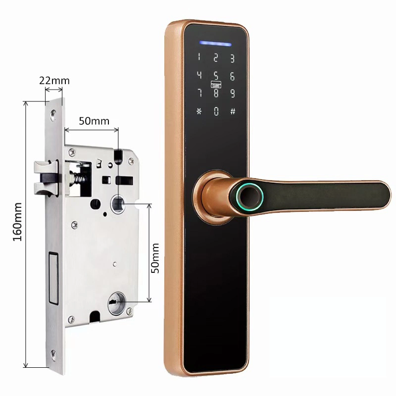 Electronic Hotel Security Keyless Combination Finger Print Door Lock