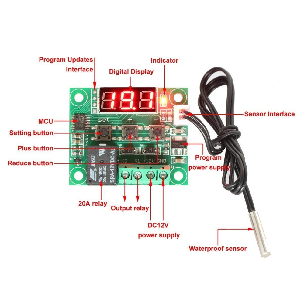 W1209 LED Digital Thermostat Temperature Control High Precision Thermometer Controller Switch Module DC 12V