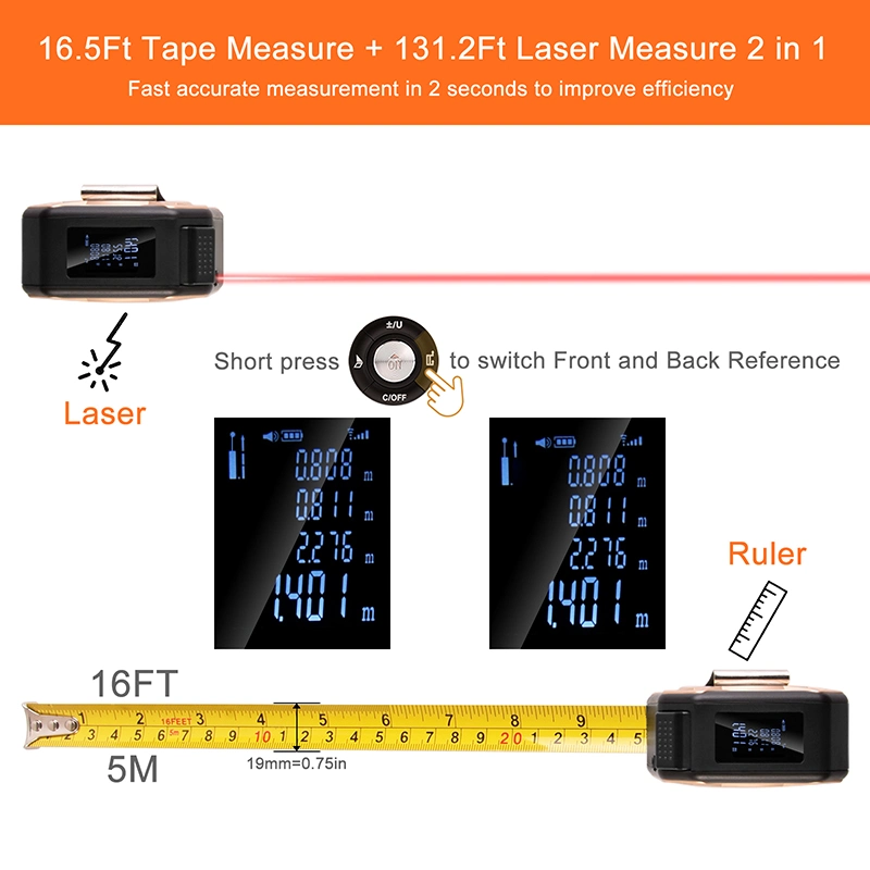 Laser Electronic Tape Measure for Carpenter Measuring Distance 40meters